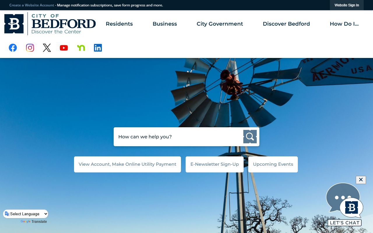 Bedford city public records page