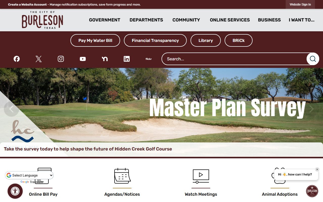 Burleson city public records page