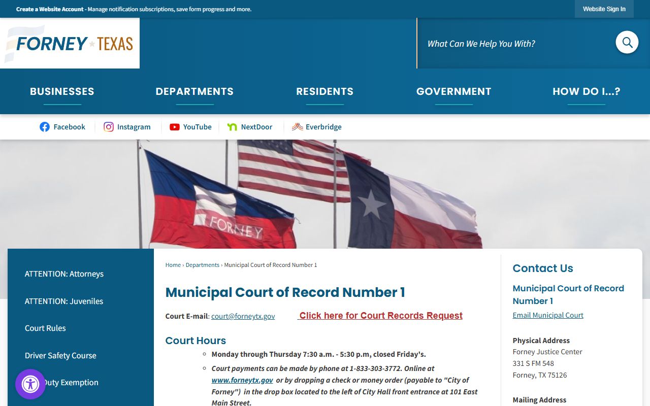 Forney people search municipal court portal