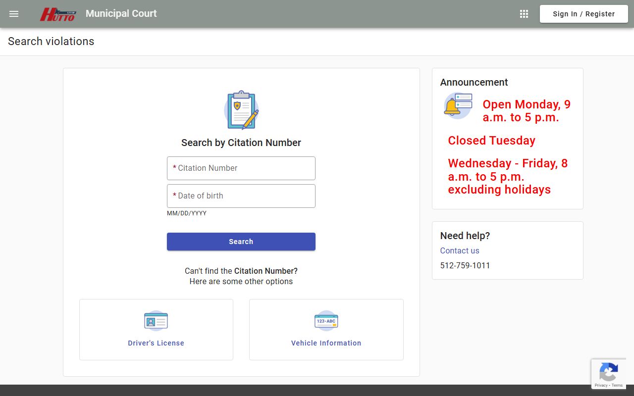 Hutto people search citation search portal