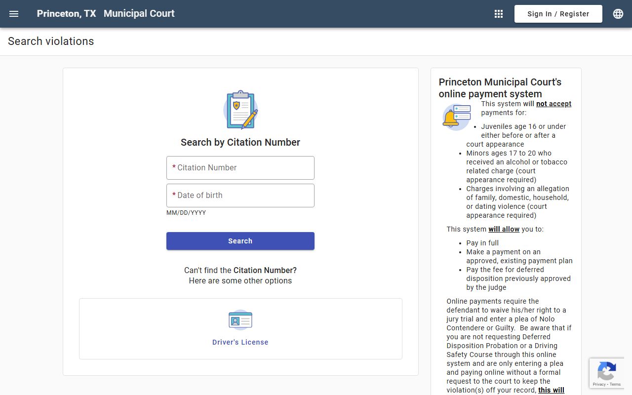 Princeton people search municipal court portal