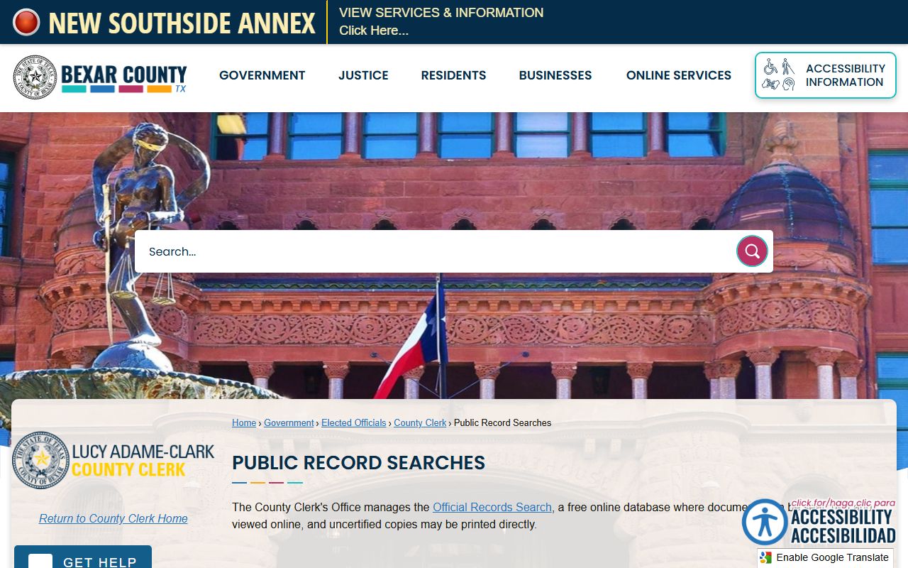 San Antonio people search Bexar County records portal