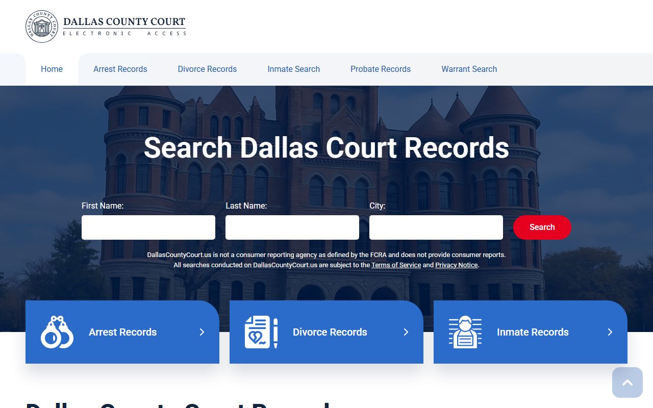 Dallas people search court records portal