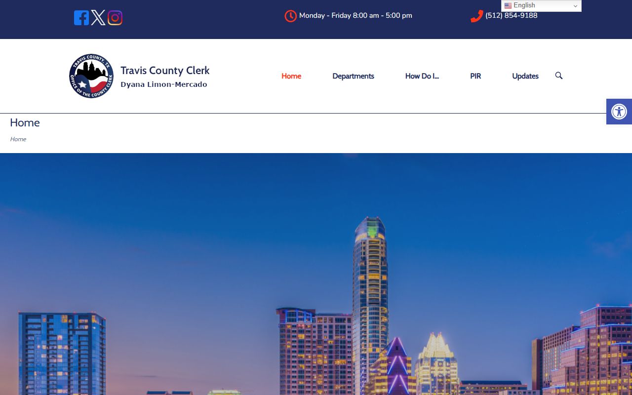 Travis County Clerk website for people search records