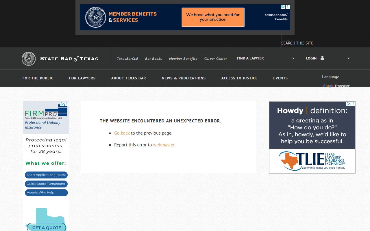 Texas people search State Bar attorney directory