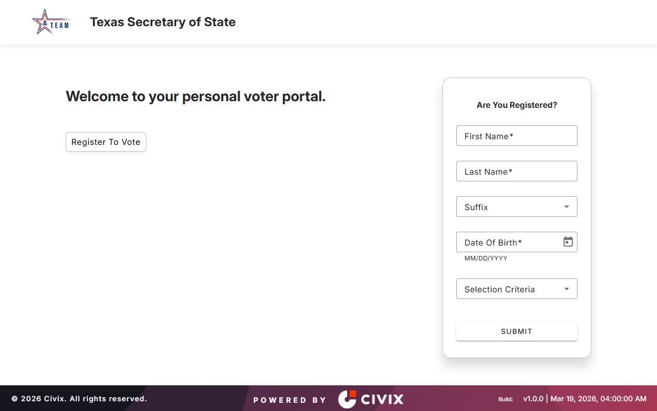 Texas people search voter registration lookup